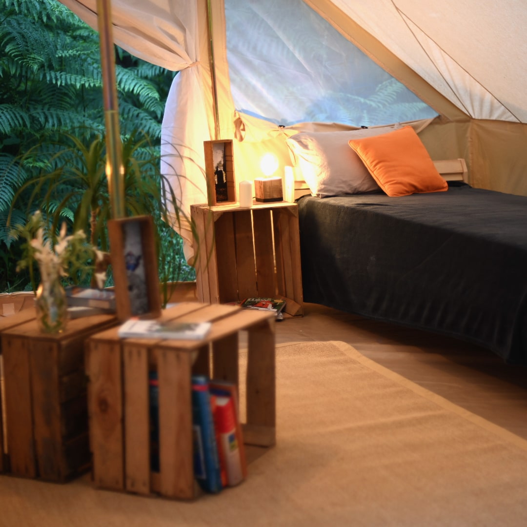 Goodtimes Bouldercamp Fontainebleau Einzelbett im Glampingzelt